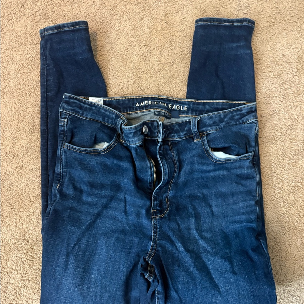 American Eagle Outfitters Women's Dark Blue Skinny Jeans